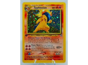 ABSURD PSA-READY 1ST ED TYPHLOSION Neo Genesis Set Holographic Pokemon Card!!!
