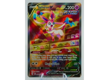 SYLVEON V Evolving Skies Set Full Art RAINBOW RARE Holographic Pokemon Card!!!!