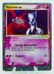 Stunning MEWTWO EX Ruby & Sapphire Set ULTRA RARE FULL HOLOGRAPHIC E-reader Pokemon Card!!!
