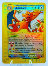 INSANE 'CRYSTAL' CHARIZARD SKYRIDGE SET REVERSE HOLOGRAPHIC E-READER POKEMON CARD!!!