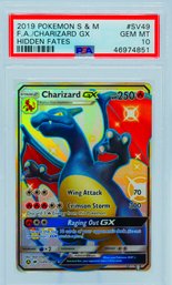 Sensational PSA 10 GEM MINT CHARIZARD GX HIDDEN FATES SHINY VAULT FULL ART HOLOGRAPHIC POKEMON CARD!!!