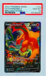 Incredible PSA 10 GEM MINT CHARIZARD V BRILLIANT STARS SET FULL ALT ART HOLOGRAPHIC POKEMON CARD!!!