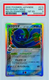 Fantastic PSA 9 MINT 1ST ED RAYQUAZA Japanese Holon Phantoms Set Holographic Pokemon Card!!!