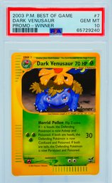 VERY RARE PSA 10 GEM MINT 'BEST OF' GAME DARK VENUSAUR *WINNER* Promo No. 7 - Final WOTC Tournament Promo!!!