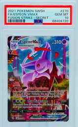 MODERN GRAIL!!! PSA 10 GEM MINT ESPEON VMAX Alt Art 270/264 Fusion Strike Secret Rare Pokemon Card!!!