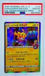Highly Coveted PSA 10 GEM MINT Kanazawa's Pikachu 144/S-P Japanese POKEMON CENTER OPENING Holo Promo Card!!!
