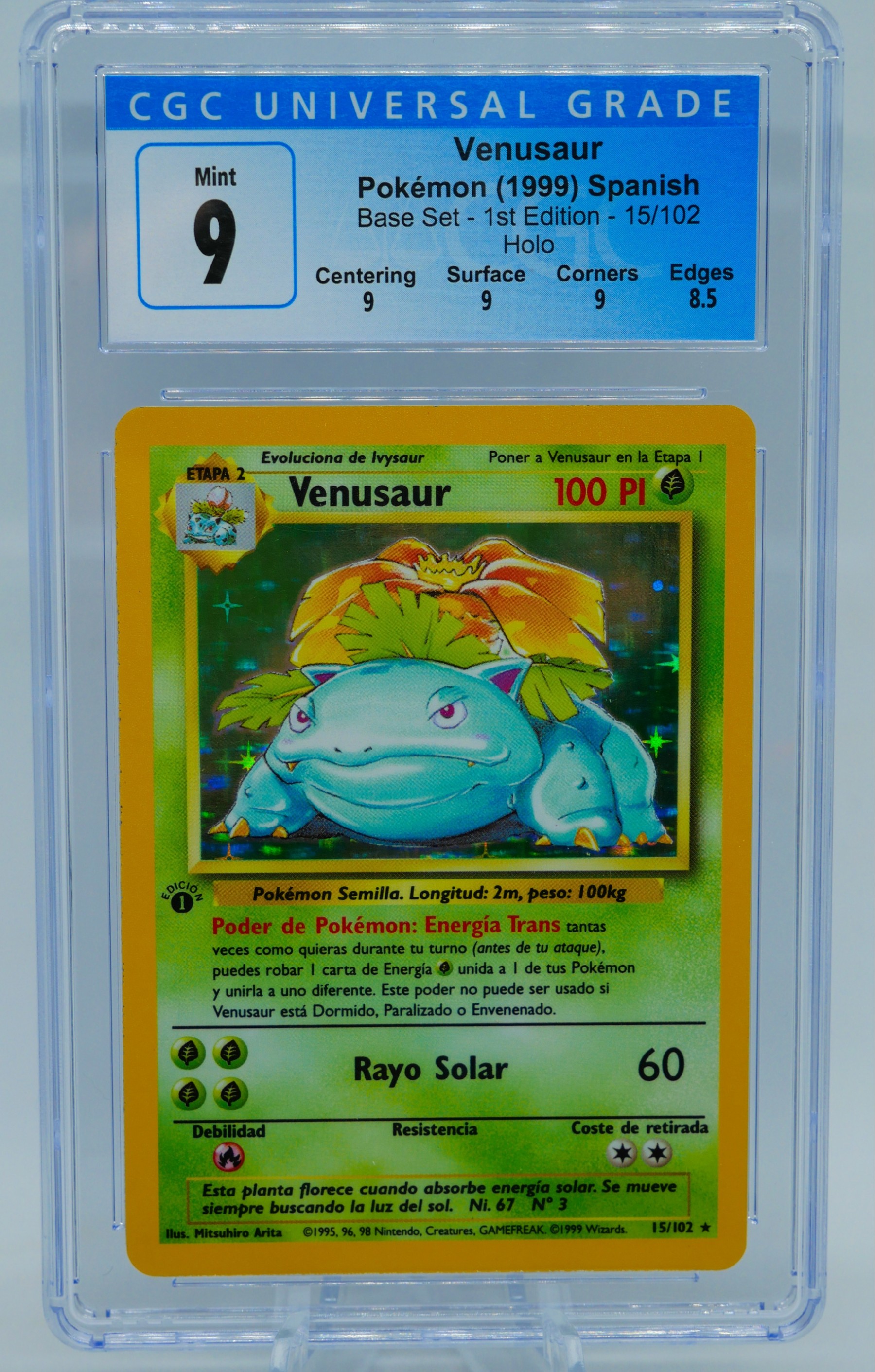 BLUE CHIP INVESTMENT 1st EDITION CGC 9 MINT VENUSAUR SPANISH BASE SET  Holographic Pokemon Card!!!! #2928 | Auctionninja.com