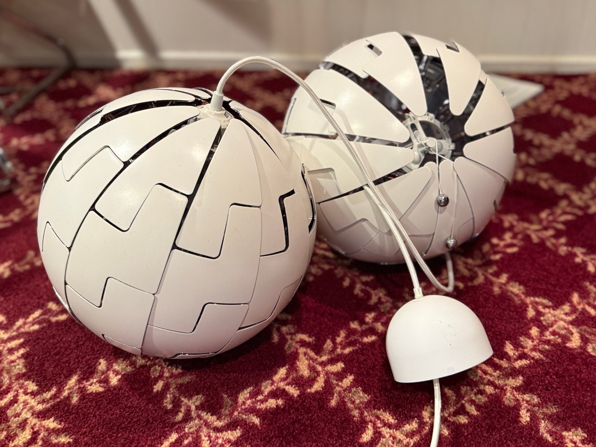 (BASE52) PAIR OF VINTAGE IKEA CEILING MOUNTED LIGHTS, WHITE MODERN 13