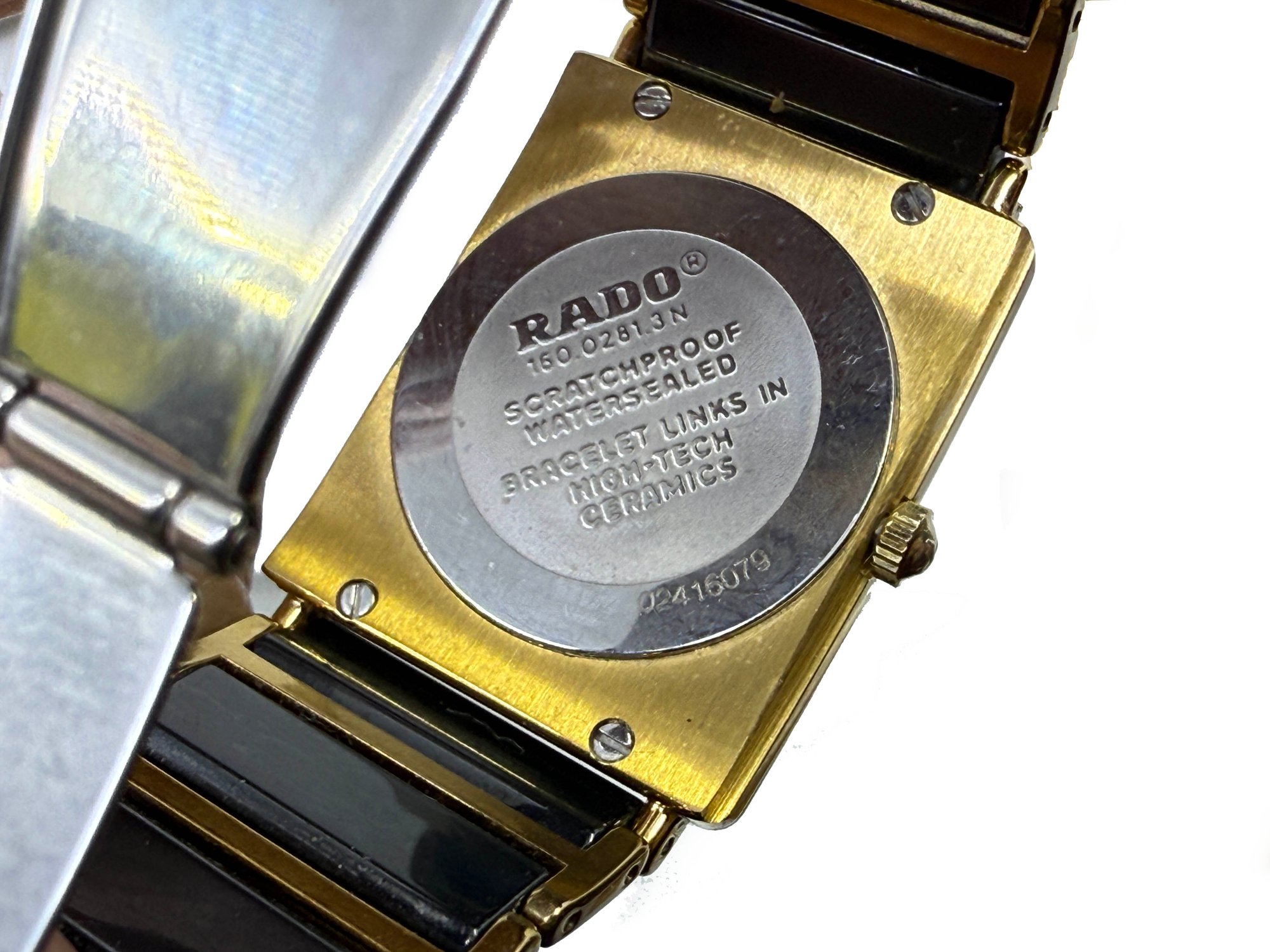 A-32) VINTAGE RADO DIASTAR SWISS 015-CERAMIC BLACK WRISTWATCH-REF