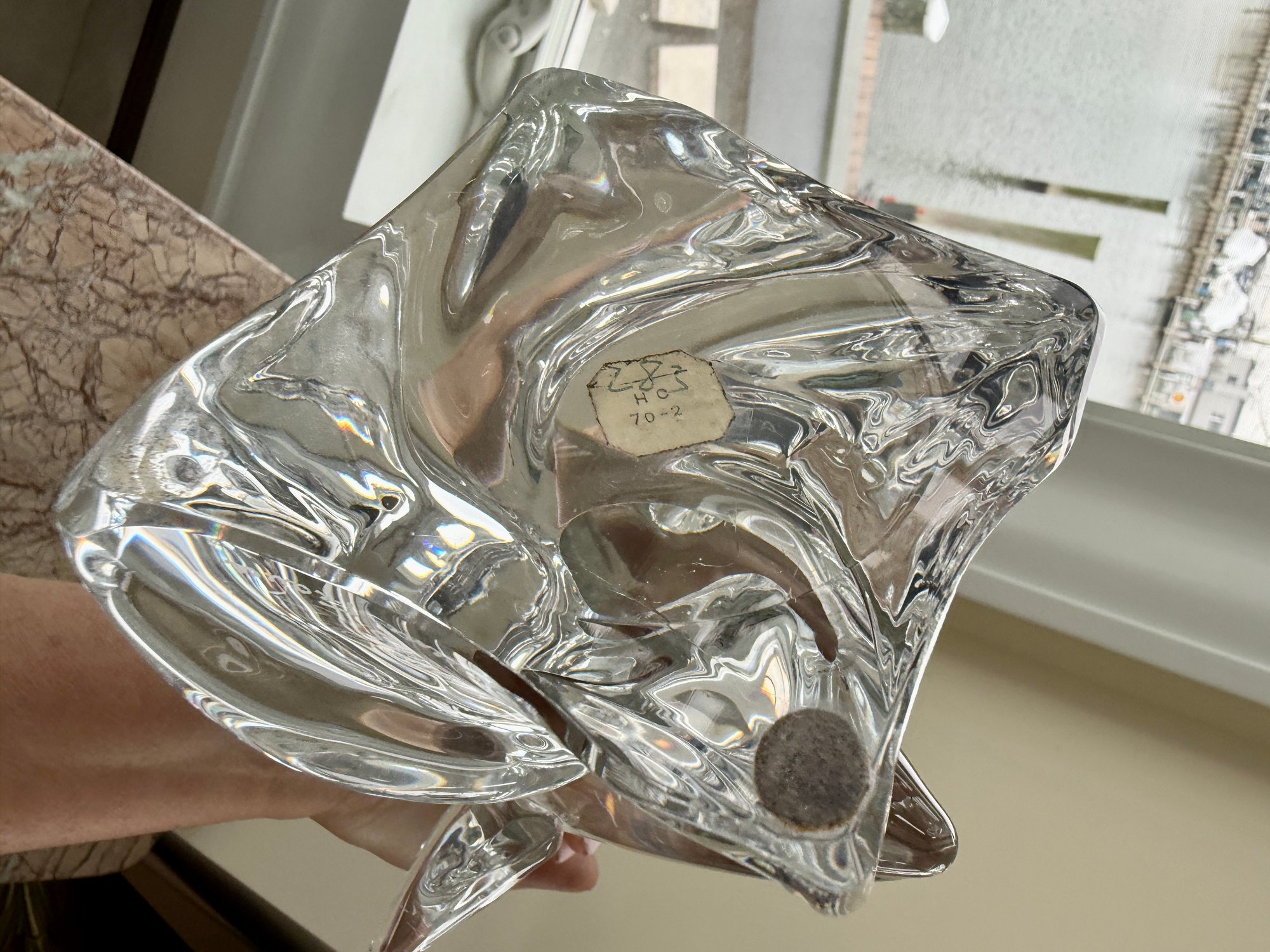 A-112) VINTAGE DAUM FRANCE CRYSTAL SHARK FISH SCULPTURE - PERFECT