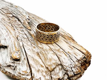 (J-23) WHITE AND YELLOW GOLD 14 KARAT RING-sIZE 7 1/2 & 1.63 DWT