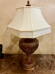 (UPBR) PAIR OF HEAVY COMPOSITE TABLE LAMPS WITH SHADES - 30' HIGH