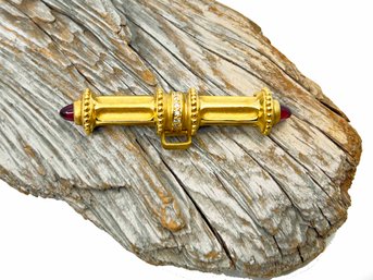 (J-29) 14 KARAT YELLOW GOLD PIN/NECKLACE-aPPROX. 6.10 DWT