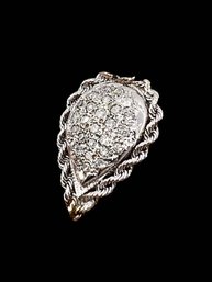 (A-94) 14 KARAT WHITE GOLD & APPROX. 30-.03 DIAMONDS-WATCH COVER CAN MAKE A BEAUTIFUL NECKLACE-
