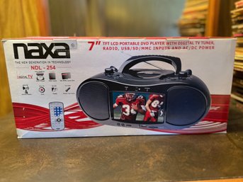 (UP-1) NAXA PORTABLE TV, RADIO, DVD PLAYER - NEW IN BOX