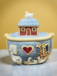 (A-22) VINTAGE CERAMIC HAND PAINTED CERTIFIED INTERNATIONAL SUSAN WINGET NOAH'S ARK-COOKIE JAR