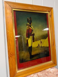 (P-32) ANTIQUE LITHO ON GLASS 16TH CEN. LONDON 'A SERGEANT OF INFANTRY' -16' BY 20'