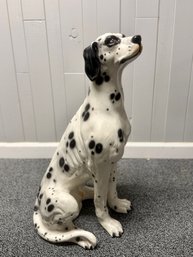 (P-40) VINTAGE, LIFE SIZE CERAMIC DALMATIAN DOG, PURCHASED IN FORTUNOFF - 34' H BY 20'