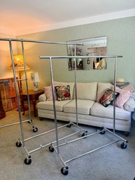 (GAR) PAIR OF ADJUSTABLE METAL GARMENT RACKS