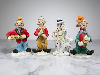 (A-84) VINTAGE MCM CERAMIC HAND PAINTED FIGURINES-TAIWAN-CLOWNS