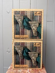 (P-72) TWO BOXES OF 'ACCENTS' VINTAGE CHERUB DRAPERY HOLDERS - F TOTAL, 2 IN EACH BOX - NEW IN BOX