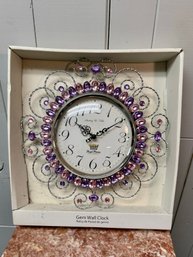 (P-76) STERLING & NOBLE EMBELLISHED WALL CLOCK, NEW IN BOX