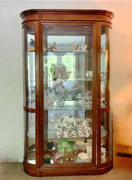 (LR) VINTAGE LIGHTED CHERRY WOOD DISPLAY CABINET - 80' By 52' By 16'd