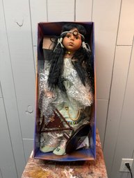 (P-101) VINTAGE NATIVE AMERICAN DISPLAY DOLL IN IT'S BOX, ASHLEY BELLE