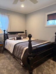 (UPBR) QUEEN SIZE BED WITH CONTEMPORARY BLACK FRAME, MATTRESS & BOX SPRING