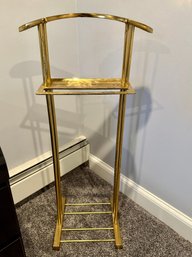 (UPBR) VINTAGE MID CENTURY BRASS GENTLEMAN'S VALET, CADDY FOR SUITS & SHOES - 41' BY 14'