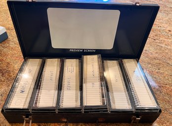 (PH-4) BOX OF 125  VINTAGE PHOTO SLIDES - AMATEUR FILM PICTURES -TRAVEL PHOTOGRAPHY, ITALY, EUROPE, PALMA