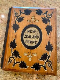 RARE ANTIQUE NEW ZEALAND FERNS, ERIC CRAIG (1829-1923)- KAURI WOOD BOUND SPECIMEN BOOK- PRINCES ST. AUCKLAND