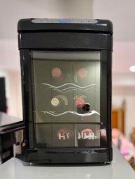 (BaseB-13) WORKING SIX BOTTLE HAIE MINI WINE REFRIGERATOR - 20' BY 16' BY 11'