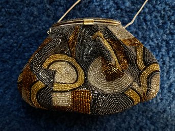 (BAG-12) VINTAGE 'DELILL'BEADED EVENING HANDBAG- 7' BY 5'