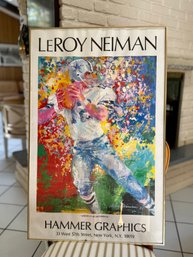 (HALL) VINTAGE LEROY NEIMAN 'AMERICA'S QUARTERBACK' HAMMER GRAPHICS FRAMED PRINT - 22' BY 35'