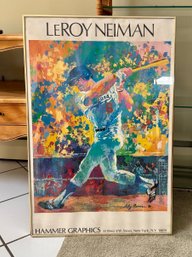 (AR-4) LEROY NEIMAN 'STEVE GARVEY' DODGERS BASEBALL FRAMED HAMMER GRAPHICS NYC POSTER - 22' BY 34'