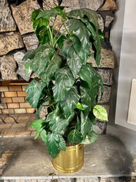 (P-79) - POTTED FAUX PALM TREE IN STAND - 57' TALL