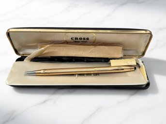 (A-45) VINTAGE CROSS CLASSIC CENTURY GOLD FILLED PEN WITH ORIGINAL CASE-UNTESTED