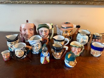 (P-14) COLLECTION OF 15  VINTAGE CERAMIC TOBY MUGS