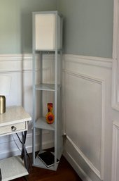 (BR) CONTEMPORARY COLUMN FLOOR LIGHT WITH THREE SHELVES - APPROX: 62' HIGH