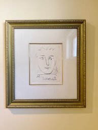 (BASE) VINTAGE PICASSO 'POOR ROBY' FRAMED LITHO - 21' BY 20'