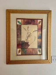 (LR) VINTAGE BOTANICAL PRINT FRAMED IN GOLD - 29' BY 34'