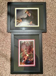 (BA) PAIR OF FRAMED JAZZ MUSICIAN PRINTS - 14' BY 18'