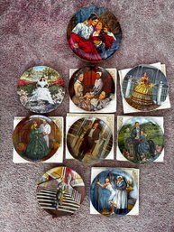 (B-27) COLLECTION OF NINE VINTAGE PORCELAIN COLLECTOR PLATES - KNOWLES, GONE WITH THE WIND SET - APPROX: 9'
