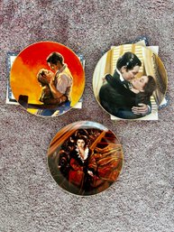 (B-29) COLLECTION OF THREE VINTAGE PORCELAIN COLLECTOR PLATES -MGM, SCARLET,GONE WITH THE WIND SET - APPROX: 9