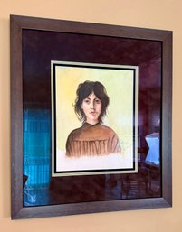 (DEN) FRAMED, HAND PAINTED PORTRAIT OF YOUNG WOMAN, SIGNED HOWARD '00 - 24' BY 27'