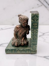 (A-17) VINTAGE 'HIDE & SEEK VOL.1' BOOKEND-BRONZE TONED FIGURINE-C2C DESIGNS