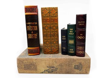 (A-33) VINTAGE SET OF 4 BOOK SHAPED STORAGE/BOOKSHELF ITEMS-SEE IMAGES