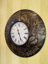 (KIT) ROUND BATTERY OPERATED WALL CLOCK WITH METAL FRAME - 24' ROUND