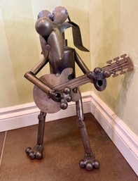 (KIT) METAL GUITAR PLAYING DOG SCULPTURE - 21' BY 12'